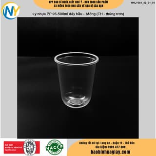 Ly nhựa PP 95-500ml đáy bầu -  Mỏng (TH) ( Thùng nâu đỏ - Keo dương) - ảnh 1