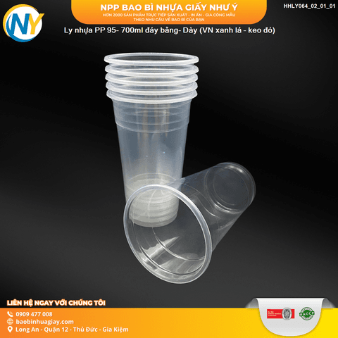 Ly nhựa PP 95- 700ml - Dày TT (9.0) (TH) (thùng xanh lá- keo trong) | LY NHỰA PP | Mã HHLY064_02_01_01 | Tổng kho phân phối đồ dùng 1 lần 1lan.vn