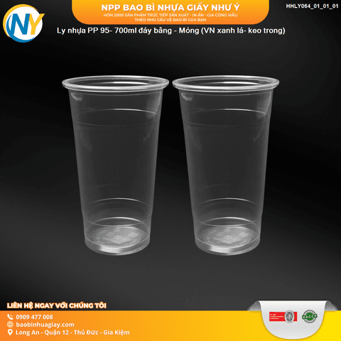 Ly nhựa PP 95- 700ml - Mỏng (TH) (thùng xanh lá- b.keo đỏ) | LY NHỰA PP | Mã HHLY064_01_01_01 | Tổng kho phân phối đồ dùng 1 lần 1lan.vn