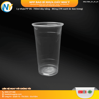 Ly nhựa PP 95- 700ml - Mỏng (TH) (thùng xanh lá- b.keo đỏ) - ảnh 2