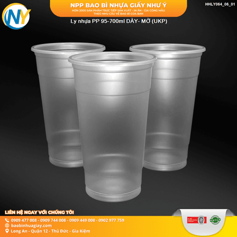 Ly nhựa PP 95-700ml DÀY- MỜ (UKP) | LY NHỰA PP | Mã HHLY064_06_01 | Tổng kho phân phối đồ dùng 1 lần 1lan.vn