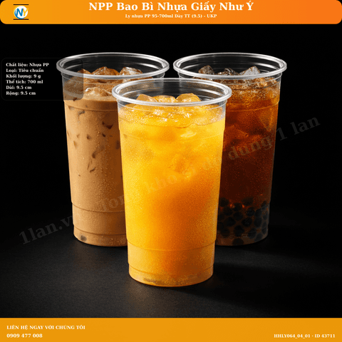 Ly nhựa PP 95-700ml Dày TT (9.5) - UKP | LY NHỰA PP | Mã HHLY064_04_01 | Tổng kho phân phối đồ dùng 1 lần 1lan.vn