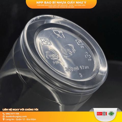 Ly nhựa PP- miệng ly D95- 360ml Dày TT (5.5) (UKP) (thùng viền đỏ) | Tổng kho phân phối đồ dùng 1 lần 1lan.vn