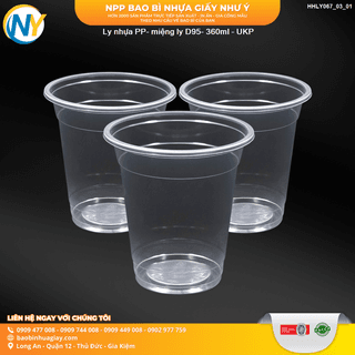 Ly nhựa PP- miệng ly D95- 360ml -DÀY (UKP) ( 50 cái / lốc - 1000 cái / thùng ) - ảnh 1
