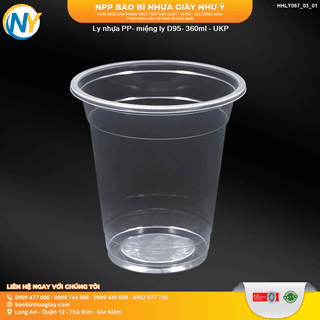 Ly nhựa PP- miệng ly D95- 360ml -DÀY (UKP) ( 50 cái / lốc - 1000 cái / thùng ) - ảnh 3