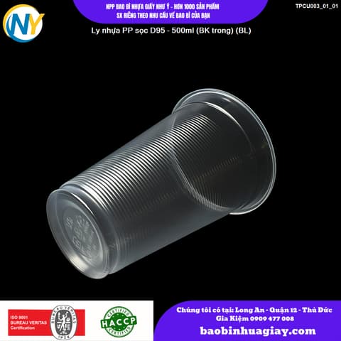 Ly nhựa PP sọc D95 - 500ml (BK trong) (BL) | LY NHỰA PP | Mã TPCU003_01_01 | Tổng kho phân phối đồ dùng 1 lần 1lan.vn
