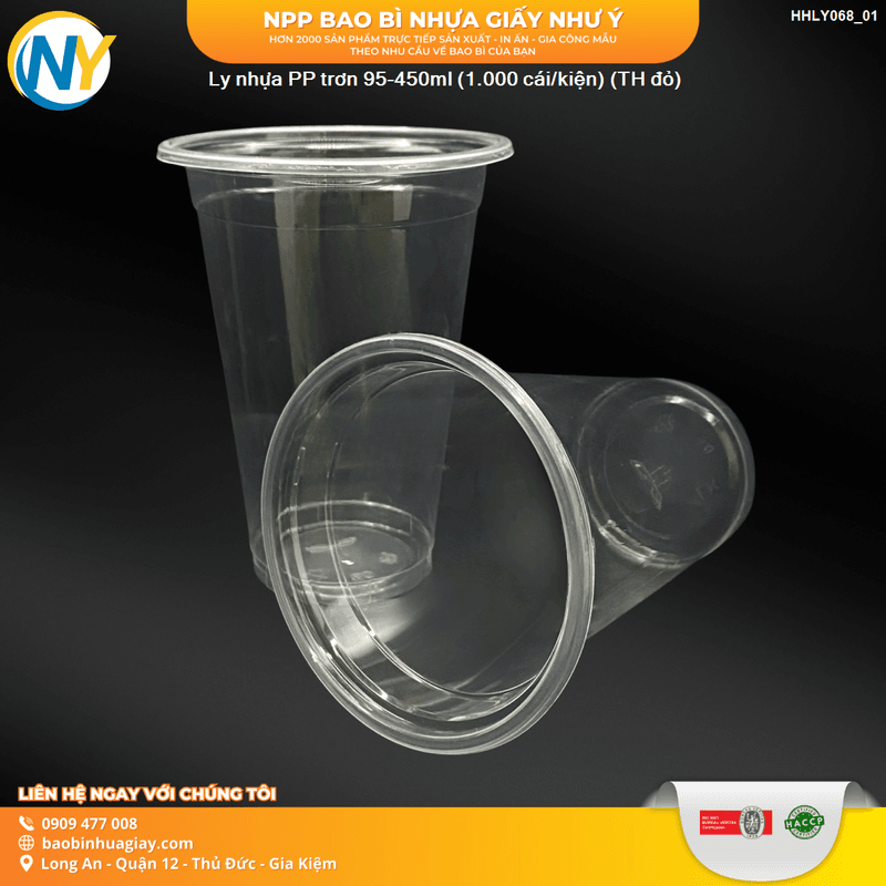 Ly nhựa PP trơn 95-450ml (Đỏ) (4.5) (TH) (1.000 cái/bao)
