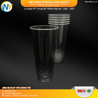 Ly nhựa PP Trong D90-700ml nắp tim - Dày - UKP (dung tích thực 650ml) - ảnh 5