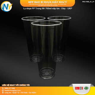 Ly nhựa PP Trong D90-700ml nắp tim - Dày - UKP (dung tích thực 650ml) - ảnh 4