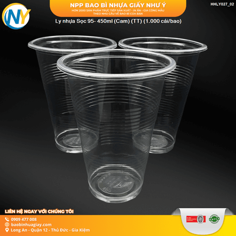 Ly nhựa Sọc 95- 450ml (Cam) (TT) (1.000 cái/bao) - BK vàng | LY PP SỌC GÂN - LY PS - LY TRÀ NHỎ - NHA KHOA - SP | Mã HHLY027_02 | Tổng kho phân phối đồ dùng 1 lần 1lan.vn
