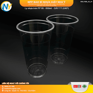 Ly nhựa trơn PP 95 - 650ml  - DÀY TT (9.0) (UKP) ( 50 cái / lốc - 1000 cái / thùng ) - ảnh 4