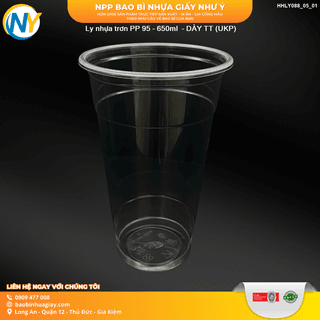 Ly nhựa trơn PP 95 - 650ml  - DÀY TT (9.0) (UKP) ( 50 cái / lốc - 1000 cái / thùng ) - ảnh 5