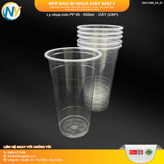 Ly nhựa trơn PP 95 - 650ml  - DÀY (UKP) (50 cái/lốc, 1.000 cái/thùng) - ảnh 2