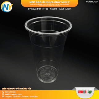 Ly nhựa trơn PP 95 - 650ml  - DÀY (UKP) (50 cái/lốc, 1.000 cái/thùng) - ảnh 5