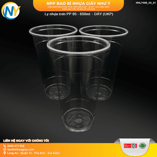 Ly nhựa trơn PP 95 - 650ml  - DÀY (UKP) (50 cái/lốc, 1.000 cái/thùng) - ảnh 4