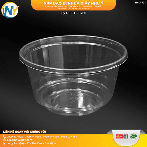 Ly PET D93x50 | LY NHỰA PET | Mã HHLY033 | Tổng kho phân phối đồ dùng 1 lần 1lan.vn