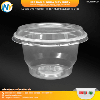 Ly trơn  D78-100ml (THH 857) (1.500 cái/bao) (N-918) - ảnh 3