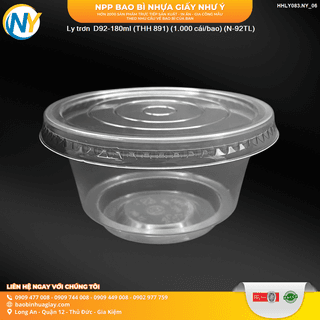 Ly trơn  D92-180ml (THH 891) (1.000 cái/bao) (N-92TL/THH 959) - ảnh 3