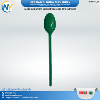 Muỗng dài 20cm Xanh lá ( 50 cái/gói, 2.500 cái/thùng ) - ảnh 4