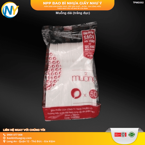 Muỗng dài (trắng đục) | ĐŨA - MUỖNG - DAO - NĨA - XIÊN - TĂM - COMBO Muỗng | Mã TPMG002 | Tổng kho phân phối đồ dùng 1 lần 1lan.vn