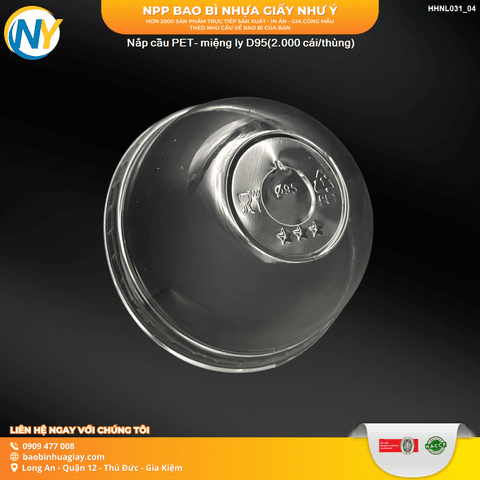 Nắp cầu PET- miệng ly D95 (LP) (2.000 cái/thùng) | NẮP CẦU | Mã HHNL031_04 | Tổng kho phân phối đồ dùng 1 lần 1lan.vn