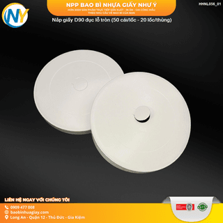 Nắp giấy D90 đục lỗ tròn- TRẮNG (50 cái/lốc - 20 lốc/thùng) (VAT) - ảnh 2