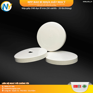 Nắp giấy D90 đục lỗ tròn- TRẮNG (50 cái/lốc - 20 lốc/thùng) (VAT) - ảnh 3