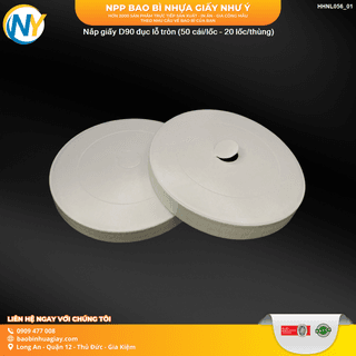 Nắp giấy D90 đục lỗ tròn- TRẮNG (50 cái/lốc - 20 lốc/thùng) (VAT) - ảnh 1