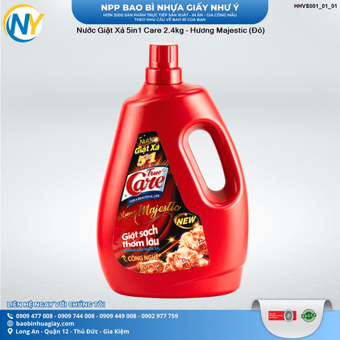 Nước Giặt Xả 5in1 Care 2.4kg - Hương Majestic (Đỏ) | HÀNG TIÊU DÙNG - VỆ SINH - TẨY RỬA | Mã HHVS001_01_01 | Tổng kho phân phối đồ dùng 1 lần 1lan.vn