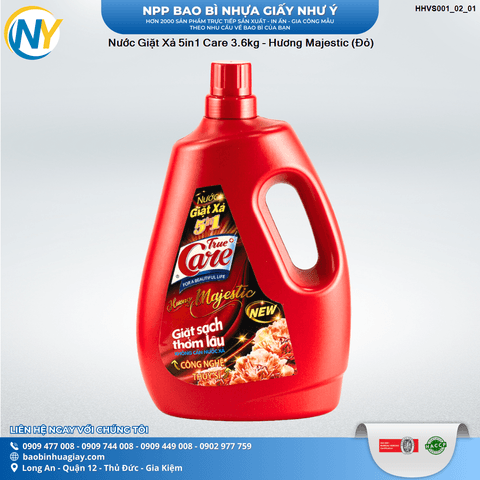 Nước Giặt Xả 5in1 Care 3.6kg - Hương Majestic (Đỏ) | HÀNG TIÊU DÙNG - VỆ SINH - TẨY RỬA | Mã HHVS001_02_01 | Tổng kho phân phối đồ dùng 1 lần 1lan.vn