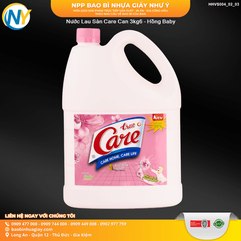 Nước Lau Sàn Care Can 3kg6 - Hồng Baby | HÀNG TIÊU DÙNG - VỆ SINH - TẨY RỬA | Mã HHVS004_02_03 | Tổng kho phân phối đồ dùng 1 lần 1lan.vn