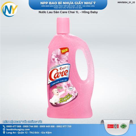 Nước Lau Sàn Care Chai 1L - Hồng Baby | HÀNG TIÊU DÙNG - VỆ SINH - TẨY RỬA | Mã HHVS004_01_03 | Tổng kho phân phối đồ dùng 1 lần 1lan.vn