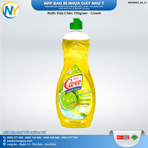Nước Rửa Chén 750gram - Chanh | HÀNG TIÊU DÙNG - VỆ SINH - TẨY RỬA | Mã HHVS003_02_01 | Tổng kho phân phối đồ dùng 1 lần 1lan.vn