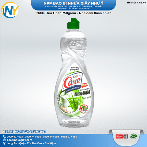 Nước Rửa Chén 750gram - Nha đam thiên nhiên | HÀNG TIÊU DÙNG - VỆ SINH - TẨY RỬA | Mã HHVS003_02_03 | Tổng kho phân phối đồ dùng 1 lần 1lan.vn