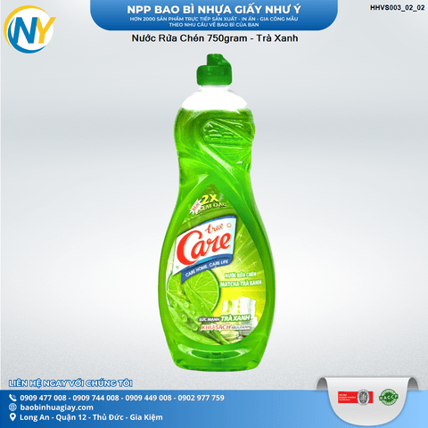 Nước Rửa Chén 750gram - Trà Xanh | HÀNG TIÊU DÙNG - VỆ SINH - TẨY RỬA | Mã HHVS003_02_02 | Tổng kho phân phối đồ dùng 1 lần 1lan.vn