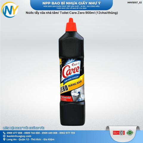 Nước tẩy rửa nhà tắm/ Toilet Care Zero 900ml (12chai/thùng) | HÀNG TIÊU DÙNG - VỆ SINH - TẨY RỬA | Mã HHVS007_02 | Tổng kho phân phối đồ dùng 1 lần 1lan.vn