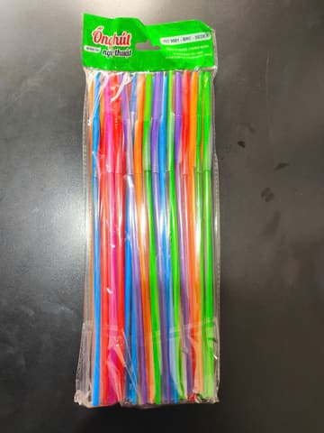 Ống hút nghệ thuật OD6x 27cm - Trong màu (TTK) (50 gói/thùng)-TEM VÀNG | ỐNG HÚT - ỐNG THẲNG/CONG/NHỌN - BỌC MÀNG BOPP | Mã HHOG006_02 | Tổng kho phân phối đồ dùng 1 lần 1lan.vn
