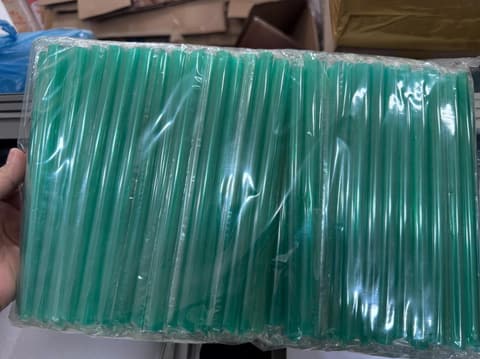Ống nhọn màu XANH LÁ - Bọc màng BOPP D12x21cm (500g/gói-5kg/cây) | Tổng kho phân phối đồ dùng 1 lần 1lan.vn