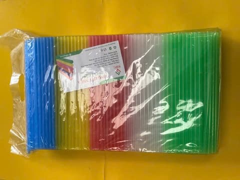 Ống nhọn ZIN TRONG MÀU D6x21cm (500g/gói-5kg/cây) - SHC | ỐNG HÚT - ỐNG THẲNG/CONG/NHỌN - BỌC MÀNG BOPP | Mã HHOG003_01 | Tổng kho phân phối đồ dùng 1 lần 1lan.vn