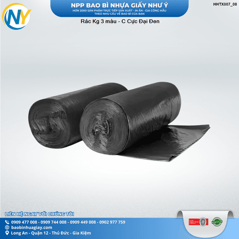 Rác cuộn Kg 3 màu (C) Cực Đại Đen (Rồng Vàng) | HÀNG TIÊU DÙNG - VỆ SINH - TẨY RỬA | Mã HHTX007_08 | Tổng kho phân phối đồ dùng 1 lần 1lan.vn