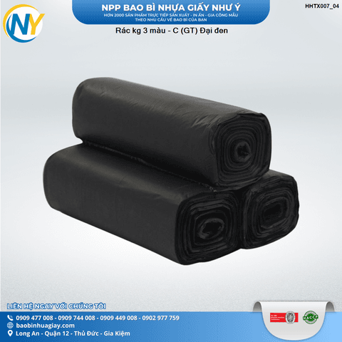 Rác cuộn Kg 3 màu (C) Đại đen (Rồng Vàng) | HÀNG TIÊU DÙNG - VỆ SINH - TẨY RỬA | Mã HHTX007_04 | Tổng kho phân phối đồ dùng 1 lần 1lan.vn
