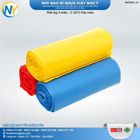 Rác cuộn Kg 3 màu (C) Đại màu (Rồng Vàng) | HÀNG TIÊU DÙNG - VỆ SINH - TẨY RỬA | Mã HHTX007_01 | Tổng kho phân phối đồ dùng 1 lần 1lan.vn