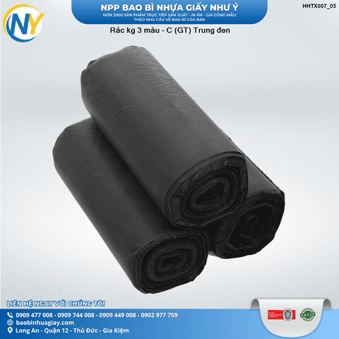 Rác cuộn Kg 3 màu (C) Trung đen (Rồng Vàng) - Size 55cm x 65cm | HÀNG TIÊU DÙNG - VỆ SINH - TẨY RỬA | Mã HHTX007_05 | Tổng kho phân phối đồ dùng 1 lần 1lan.vn