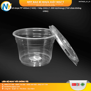 Thố nhựa PP 400ml (T400) + Nắp (QQ) (1.000 bộ/thùng) (Thố cháo không chân) - ảnh 2