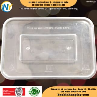 Hộp nhựa Microwave Tròn 500ml - Đen (HT) (50 cái/ lốc - 500 cái/thùng) - ảnh 2