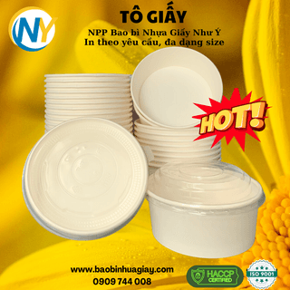 Tô giấy trắng D150 - 750ml (1PE) (BL) - 600 cái/ thùng - ảnh 1