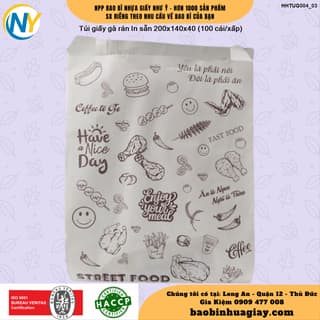 Túi giấy 14x20x4 - In sẵn (STREET FOOD) - NÂU (100 cái/xấp) - ảnh 5