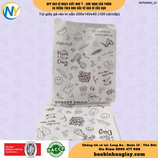 Túi giấy 14x20x4 - In sẵn (STREET FOOD) - NÂU (100 cái/xấp) - ảnh 3