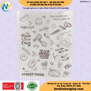 Túi giấy 14x20x4 - In sẵn (STREET FOOD) - NÂU (100 cái/xấp) - ảnh 2