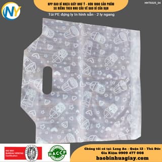 Túi đựng ly trà sữa - 2 ly ngang (vách ngăn) (In sẵn họa tiết màu trắng) (x8) - ảnh 4